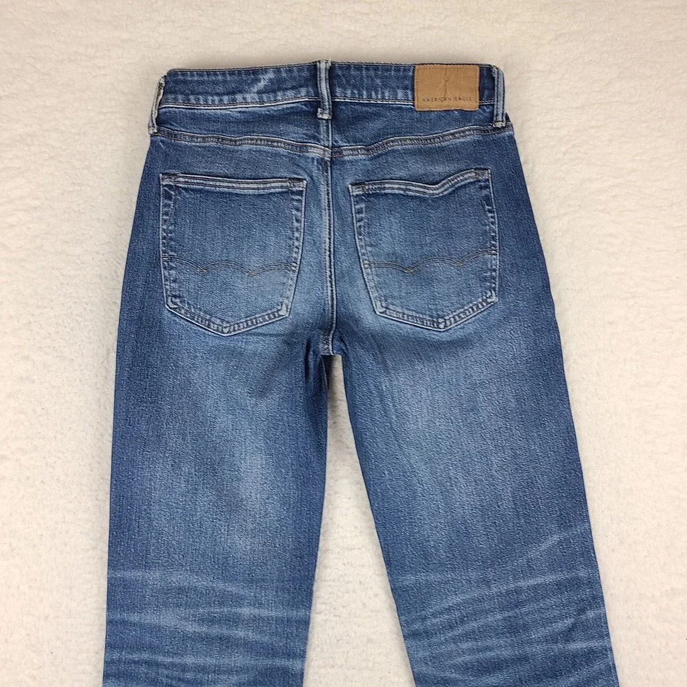 American Eagle Jeans Mens 28x34 Blue Airflex + Relaxed Straight‎ Dark Wash Denim